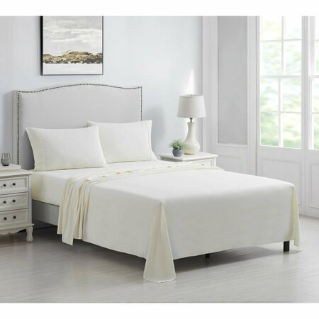 KATHY IRELAND 4 Piece Brushed Microfiber Sheet Set - Queen - Ivory 1220QNCR